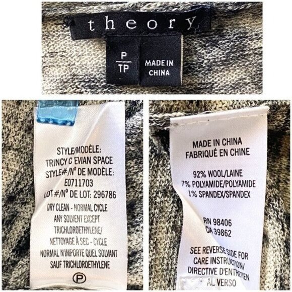 Theory Trincy C Evian Space-dye open Cardigan in marled gray, Size P/XS - Picture 9 of 10